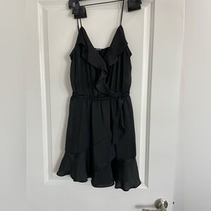Express black satin dress